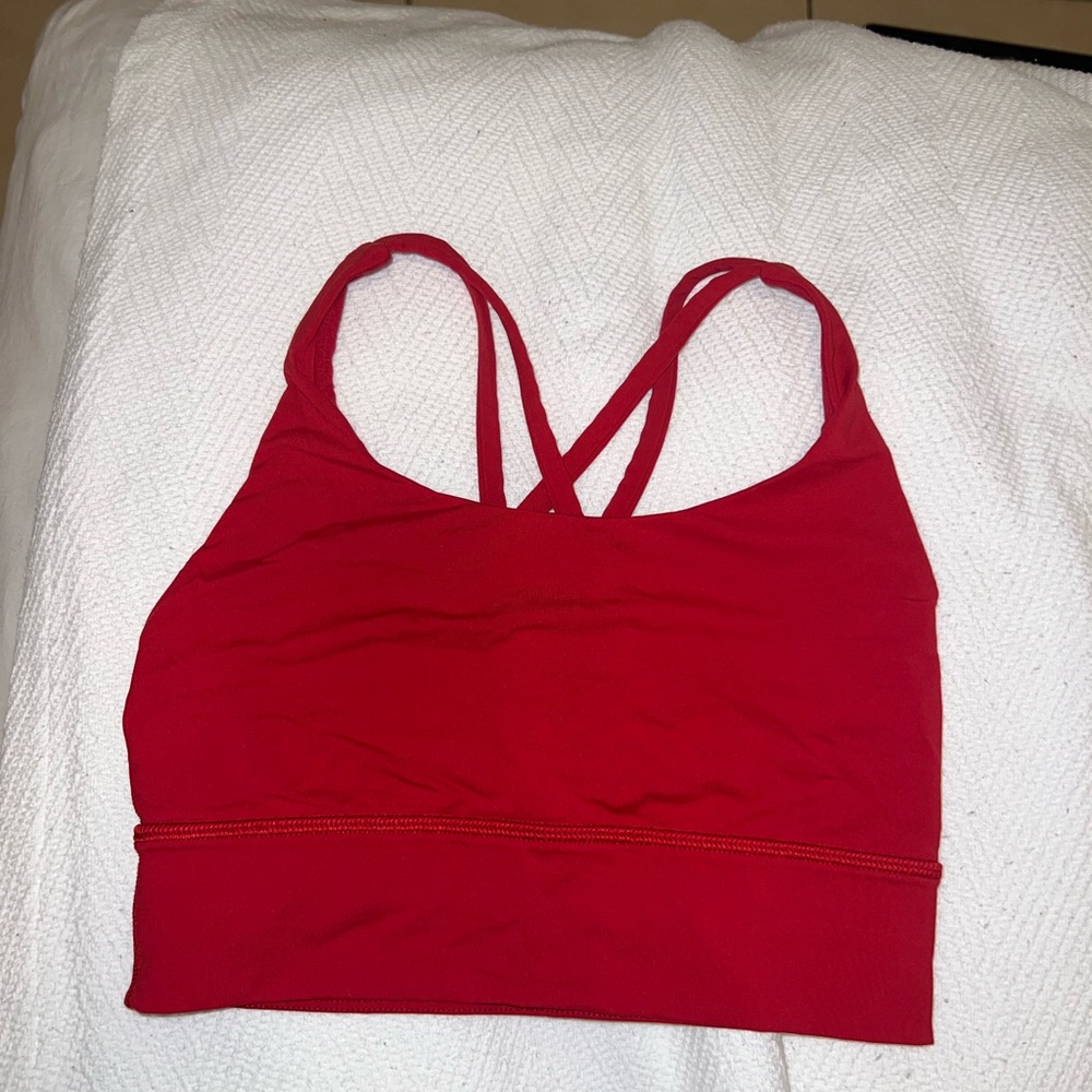 Red Lululemon Energy Bra